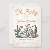 Invitation Baby shower Western Vintage Desert (Devant)