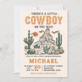 Invitation Baby shower Western Vintage Desert Cowboy (Devant)