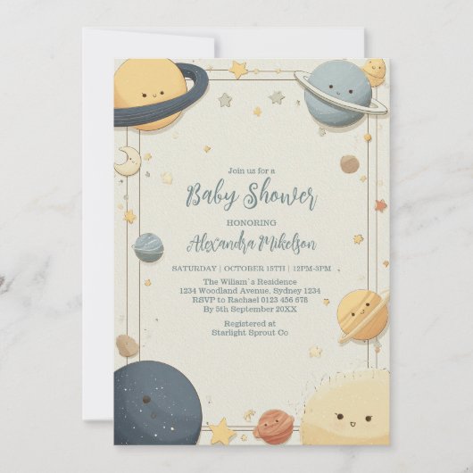 Invitation Baby shower Whimsical (Devant)