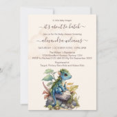 Invitation Baby shower Whimsical Blue Turquoise Dragon (Devant)