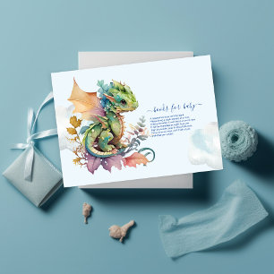 Invitation Baby shower Whimsical Blue Turquoise Dragon