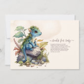 Invitation Baby shower Whimsical Blue Turquoise Dragon (Devant)