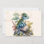 Invitation Baby shower Whimsical Blue Turquoise Dragon (Dos)