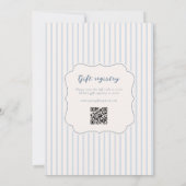 Invitation Baby shower Whimsical Bow Blue Stripes (Dos)
