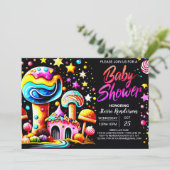 Invitation Baby shower Whimsical Candyland Bliss (Debout devant)