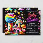 Invitation Baby shower Whimsical Candyland Bliss (Devant / Derrière)