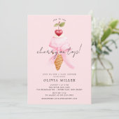 Invitation Baby shower Whimsical Cherry (Debout devant)