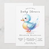 Invitation Baby shower Whimsical Custom Duck (Devant / Derrière)