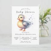 Invitation Baby shower Whimsical Custom Duck (Debout devant)