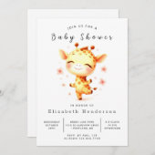 Invitation Baby shower Whimsical Custom Giraffe (Devant / Derrière)