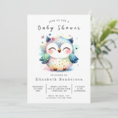 Invitation Baby shower Whimsical Custom Owl (Debout devant)