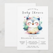 Invitation Baby shower Whimsical Custom Owl (Devant / Derrière)