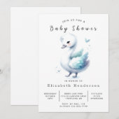 Invitation Baby shower Whimsical Custom Swan (Devant / Derrière)