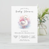 Invitation Baby shower Whimsical Custom Swan (Debout devant)