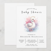 Invitation Baby shower Whimsical Custom Swan (Devant / Derrière)