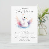Invitation Baby shower Whimsical Custom Swan (Debout devant)