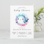 Invitation Baby shower Whimsical Custom Whale (Debout devant)