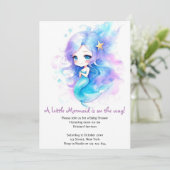 Invitation Baby shower Whimsical de sirène sous-marine (Debout devant)