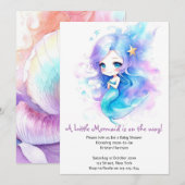 Invitation Baby shower Whimsical de sirène sous-marine (Devant / Derrière)