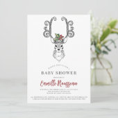 Invitation Baby shower Whimsical d'hiver (Debout devant)