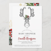 Invitation Baby shower Whimsical d'hiver (Devant / Derrière)