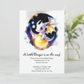 Invitation Baby shower Whimsical Dragon (Debout devant)