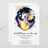 Invitation Baby shower Whimsical Dragon (Devant / Derrière)