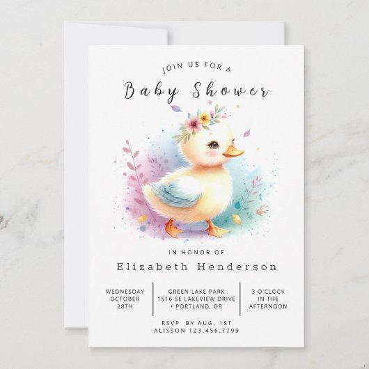Invitation Baby shower Whimsical Editable (Devant)