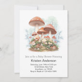Invitation Baby shower Whimsical Enchanted Champignons (Devant)