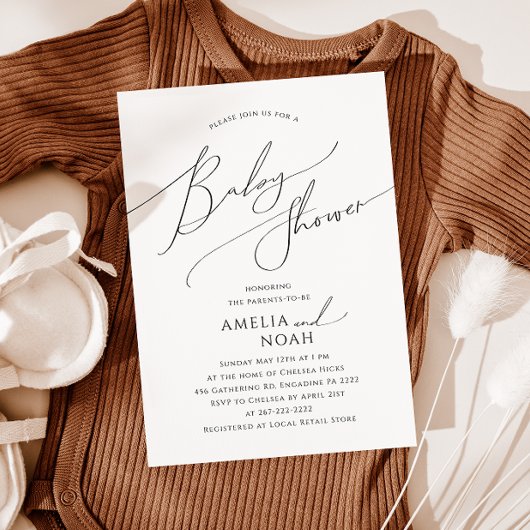 Invitation Baby shower Whimsical Genre Neutre Couples