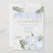 Invitation Baby shower Whimsical Little Citrouille Blue Boy (Devant)