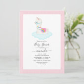 Invitation Baby shower Whimsical Llama Heaven (Debout devant)