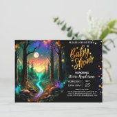 Invitation Baby shower Whimsical moderne en bois (Debout devant)