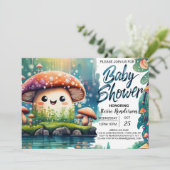 Invitation Baby shower Whimsical Mushroom Wonderland (Debout devant)