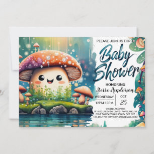 Invitation Baby shower Whimsical Mushroom Wonderland