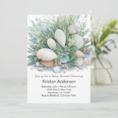 Invitation Baby shower Whimsical Ocean Boho (Debout devant)