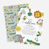 Invitation Baby shower Whimsical Safari 'Wild One'
