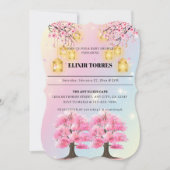 Invitation Baby shower Whimsical Sakura Cherry Blossom Tree (Devant)