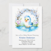 Invitation Baby shower Whimsical Whimsical Duckling bleu (Devant)
