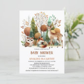 Invitation Baby shower Whimsical Woodland (Debout devant)