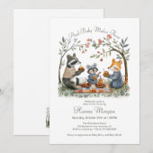 Invitation Baby shower Whimsical Woodland (Devant / Derrière)