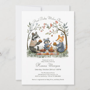 Invitation Baby shower Whimsical Woodland