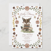 Invitation Baby shower Whimsical Woodland Fox (Devant)