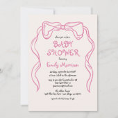 Invitation Baby shower Whimsky Quirky Rose Bow (Devant)