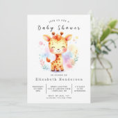Invitation Baby shower Whimsy Custom Giraffe (Debout devant)
