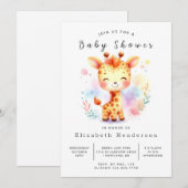 Invitation Baby shower Whimsy Custom Giraffe (Devant / Derrière)