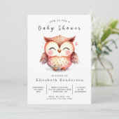 Invitation Baby shower Whimsy Custom Owl (Debout devant)