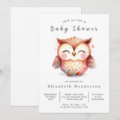 Invitation Baby shower Whimsy Custom Owl (Devant / Derrière)