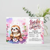 Invitation Baby shower Whimsy de jante aquarelle (Debout devant)