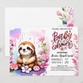 Invitation Baby shower Whimsy de jante aquarelle (Devant / Derrière)